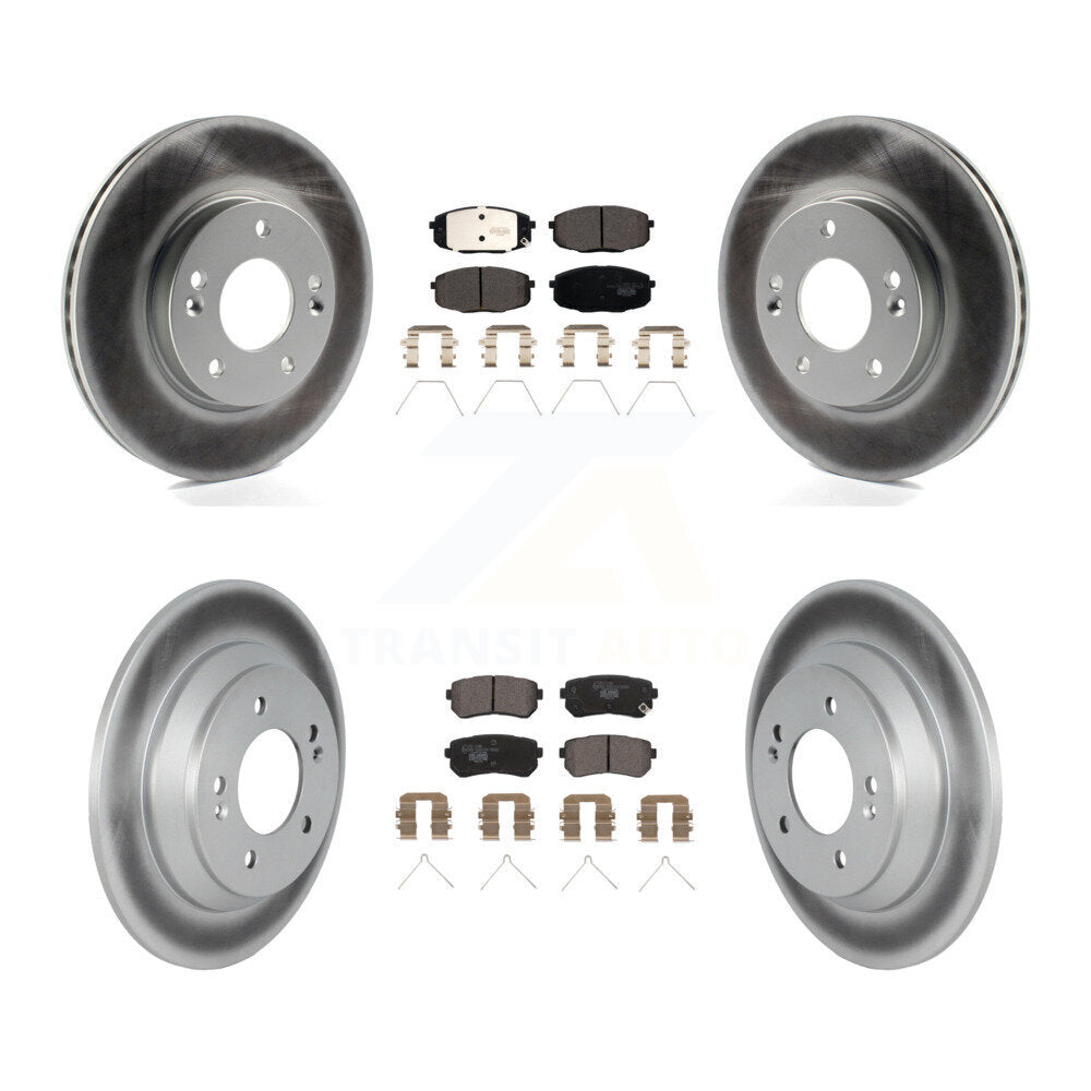 Front Rear Coat Brake Rotor Ceramic Pad Kit For 22 Hyundai Kona With Manual Parking KGT-103150