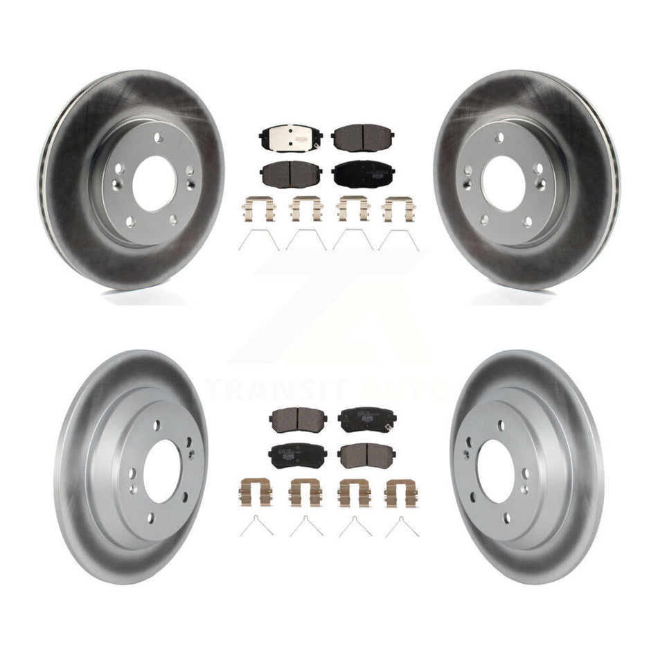 Front Rear Coat Brake Rotor Ceramic Pad Kit For 22 Hyundai Kona With Manual Parking KGT-103150