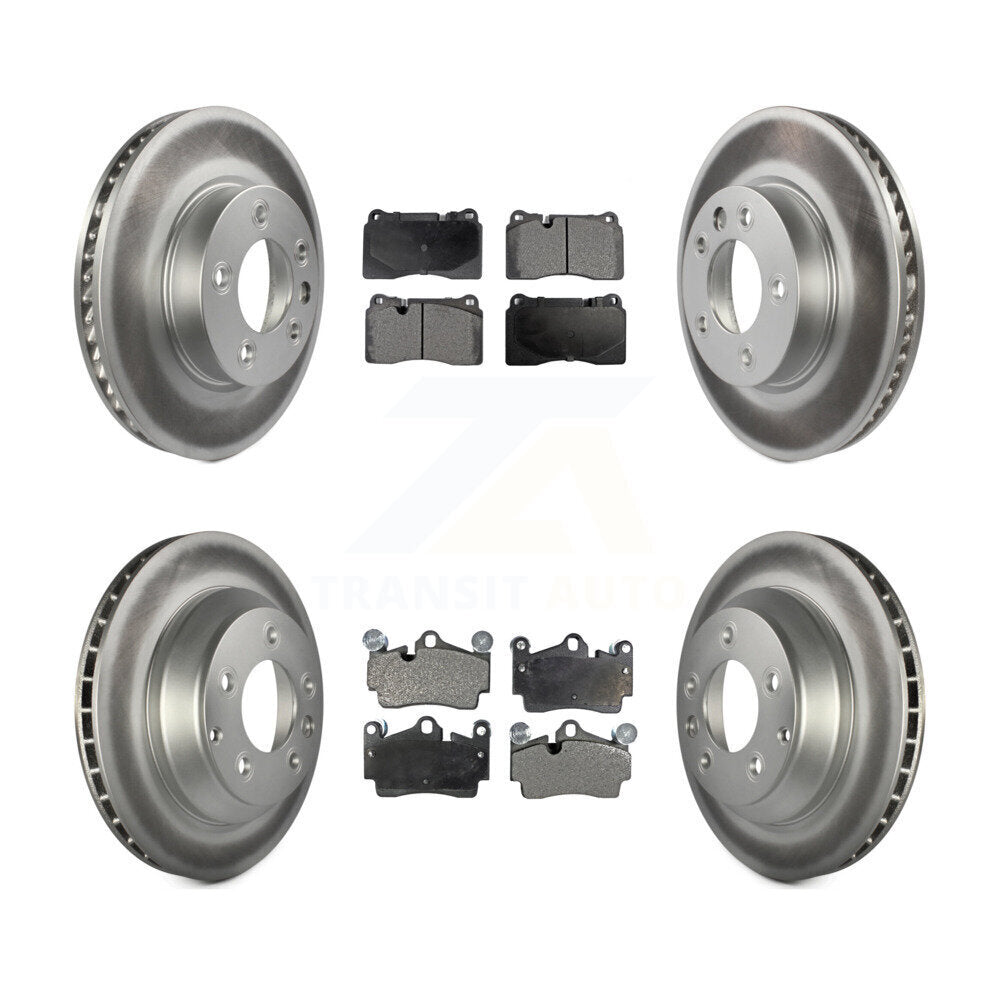 Front Rear Coated Disc Brake Rotors And Ceramic Pads Kit (6Pc) For Volkswagen Touareg KGT-103152