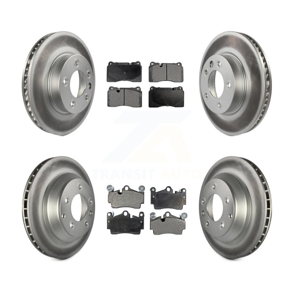 Front Rear Coated Disc Brake Rotors And Ceramic Pads Kit (6Pc) For Volkswagen Touareg KGT-103152