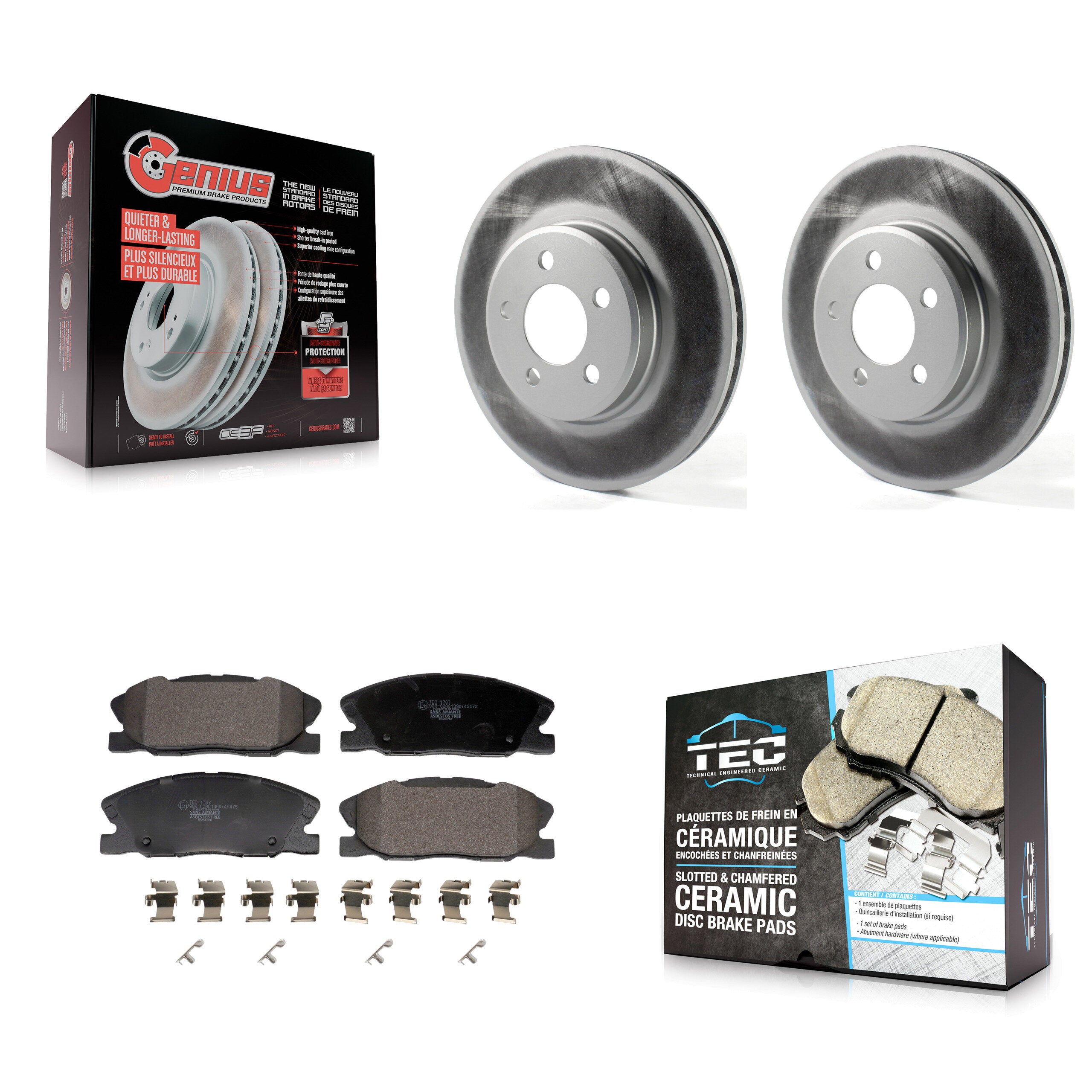 Front Coat Brake Rotors Ceramic Pad Kit For Dodge Charger With 370mm Diameter Rotor KGT-103157