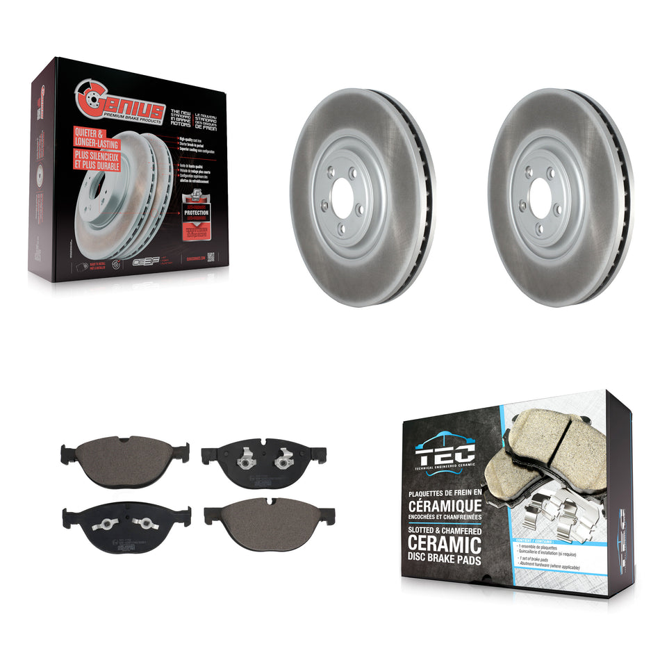 Front Coated Disc Brake Rotors And Ceramic Pads Kit For Jaguar F-Type KGT-103168