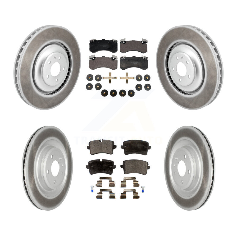 Front Rear Coated Disc Brake Rotors And Ceramic Pads Kit For Audi S8 S7 KGT-103170