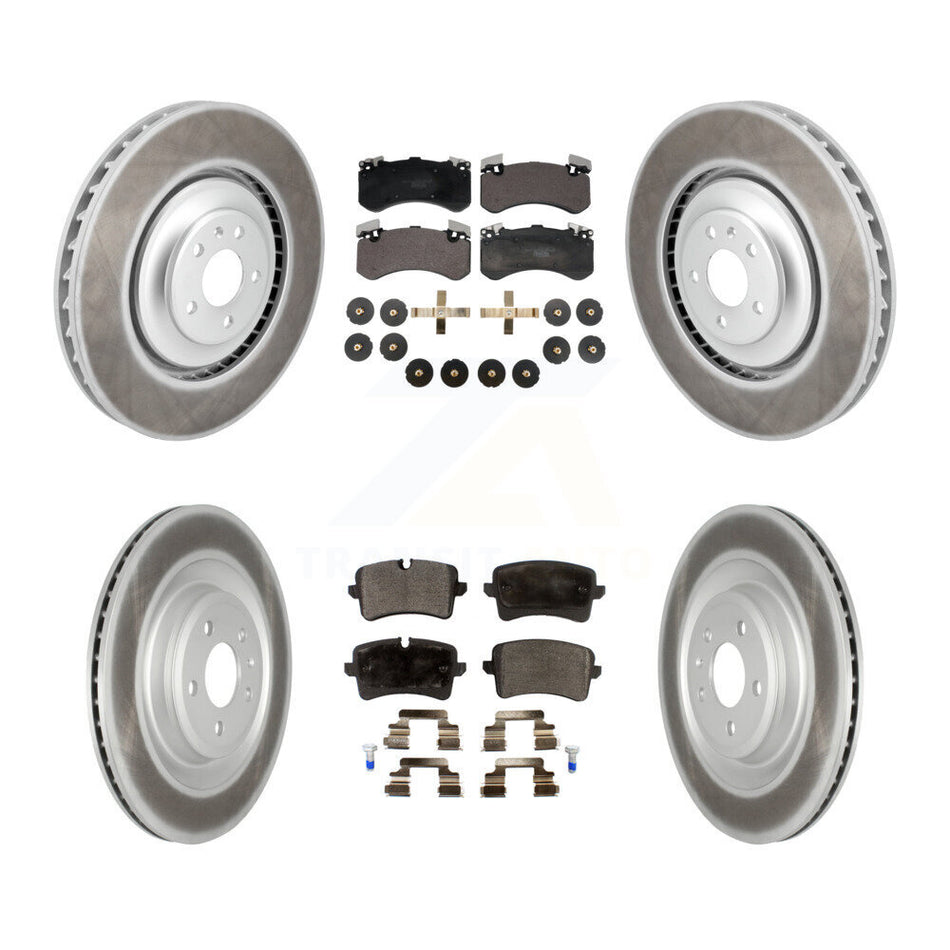 Front Rear Coated Disc Brake Rotors And Ceramic Pads Kit For Audi S8 S7 KGT-103170