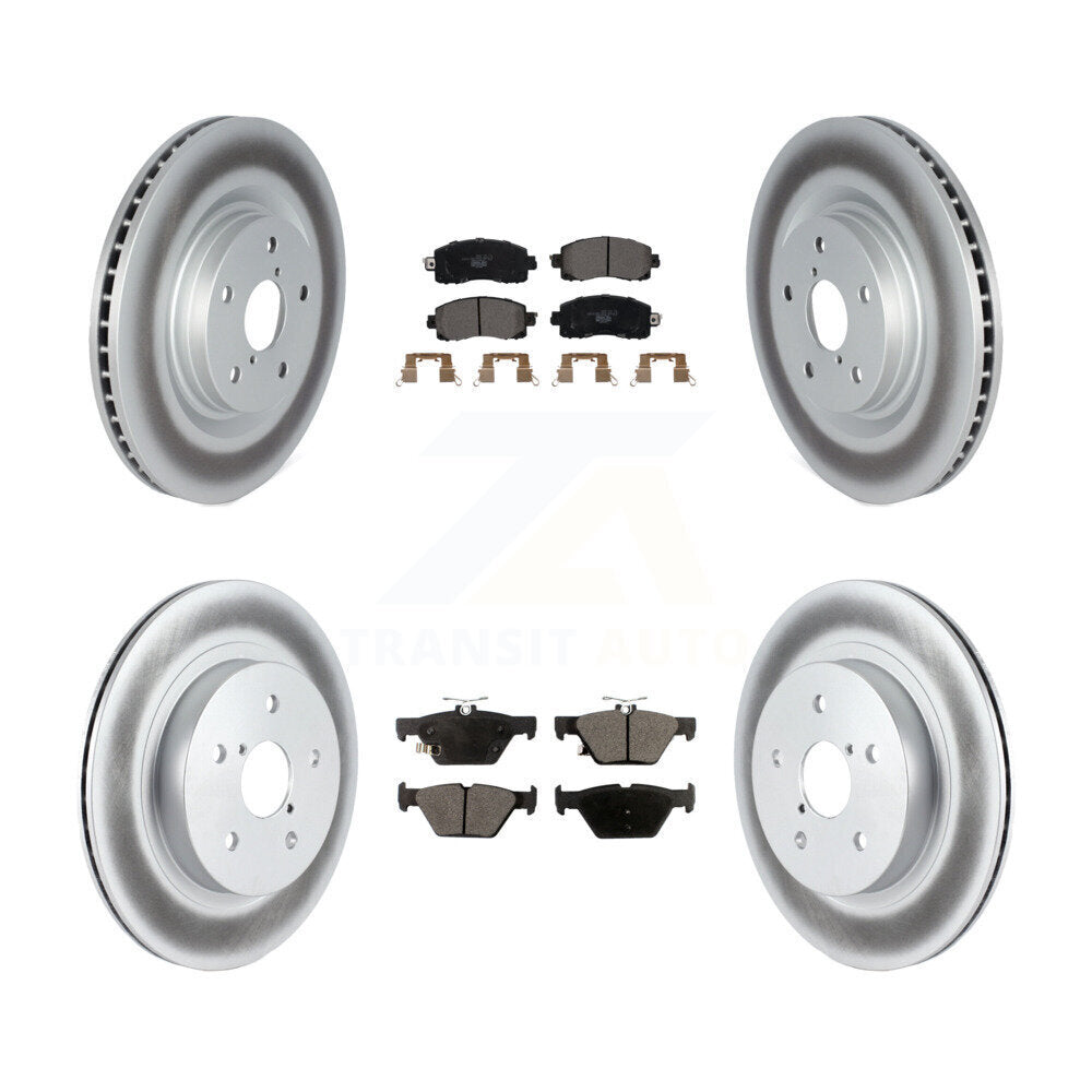 Front Rear Coated Disc Brake Rotors And Ceramic Pads Kit For Subaru Outback WRX Legacy KGT-103173