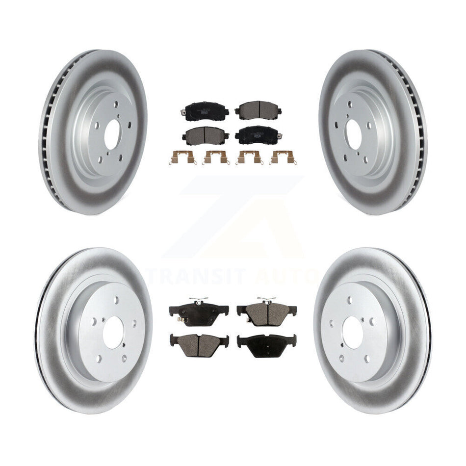Front Rear Coated Disc Brake Rotors And Ceramic Pads Kit For Subaru Outback WRX Legacy KGT-103173