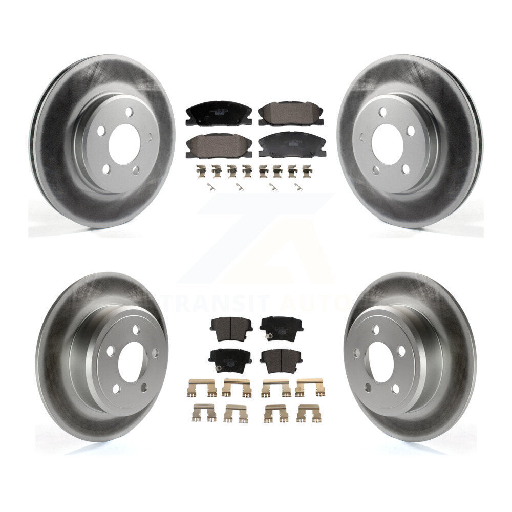 Front Rear Coated Disc Brake Rotor & Ceramic Pad Kit For 2014 Dodge Charger RWD with 3.6L KGT-103175