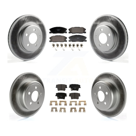 Front Rear Coated Disc Brake Rotor & Ceramic Pad Kit For 2014 Dodge Charger RWD with 3.6L KGT-103175