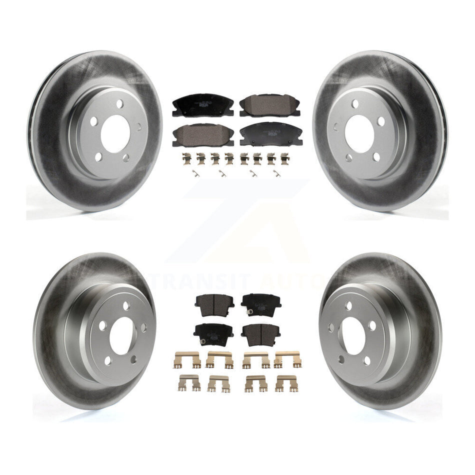 Front Rear Coated Disc Brake Rotor & Ceramic Pad Kit For 2014 Dodge Charger RWD with 3.6L KGT-103175