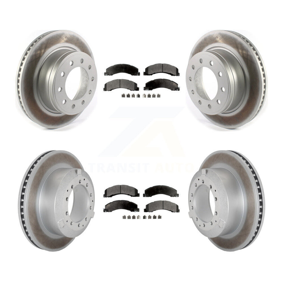 Front Rear Coat Brake Rotor Ceramic Pad Kit For Ram Dodge Sterling Truck 4500 5500 Bullet KGT-103179