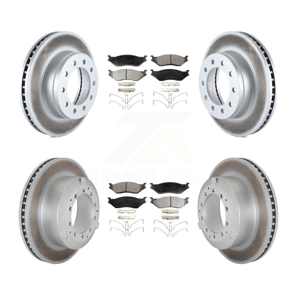 Front Rear Coat Brake Rotor Ceramic Pad Kit For Ford F-450 Super Duty F-550 International KGT-103180