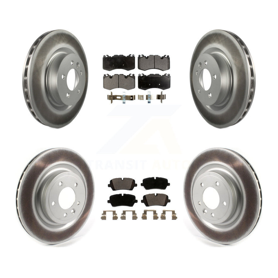 Front Rear Coated Disc Brake Rotors And Ceramic Pads Kit For 2016 Land Rover Range 3.0L KGT-103183