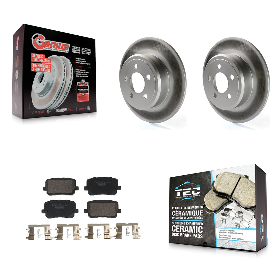 Rear Coated Brake Rotor Ceramic Pad Kit For Dodge Charger With 370mm Diameter Front KGT-103189
