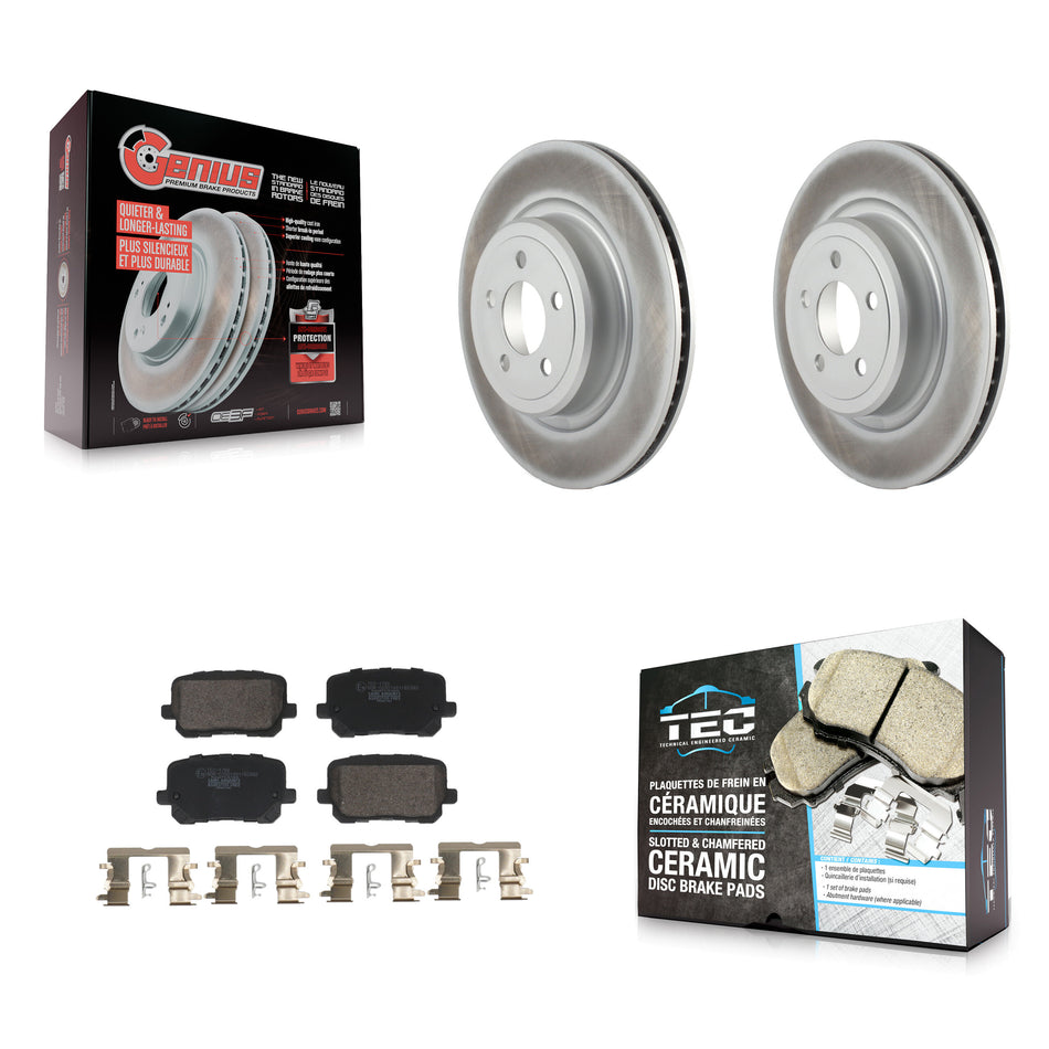 Rear Coated Brake Rotor Ceramic Pad Kit For Dodge Charger With 370mm Diameter Front KGT-103191