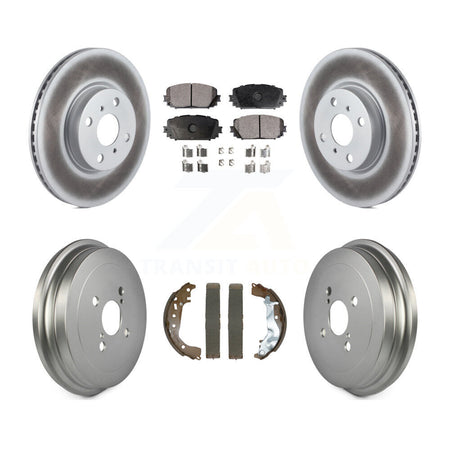 Front Rear Coat Brake Rotors Ceramic Pad Drum Kit For 15-18 Toyota Yaris Disc rear brakes KGT-103200