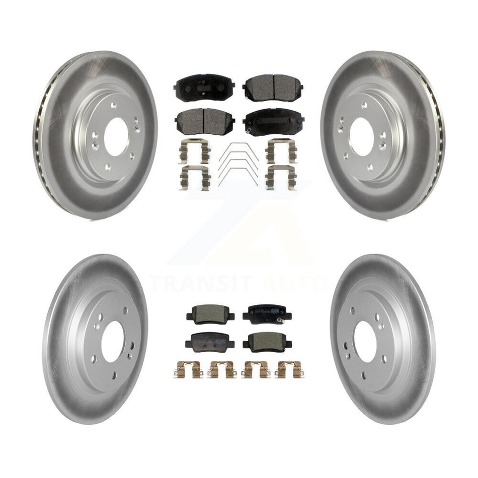 Front Rear Coated Brake Rotors Ceramic Pad Kit For Kia Seltos With Electric Parking KGT-103210