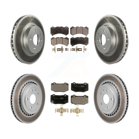Front Rear Coated Disc Brake Rotors And Ceramic Pads Kit For Cadillac ATS V KGT-103212