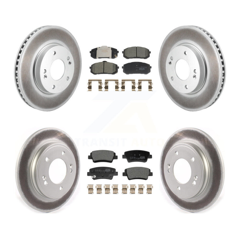 Front Rear Coat Brake Rotor Ceramic Pad Kit For Hyundai Elantra With Manual Parking KGT-103221