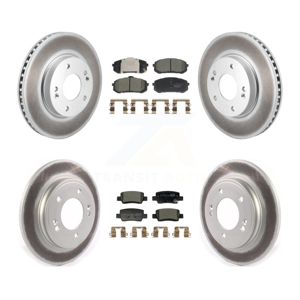 Front Rear Coated Disc Brake Rotors And Ceramic Pads Kit For Hyundai Elantra KGT-103222