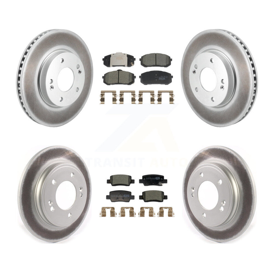 Front Rear Coated Disc Brake Rotors And Ceramic Pads Kit For Hyundai Elantra KGT-103222