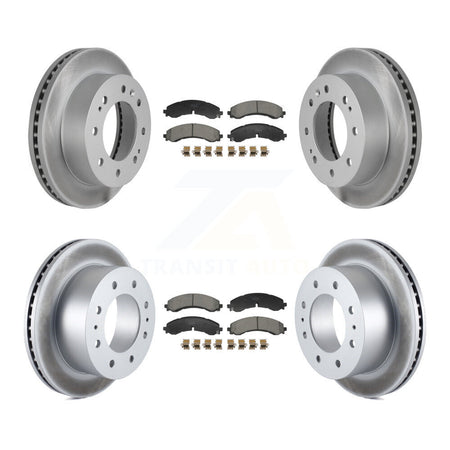 Front Rear Coated Brake Rotors Ceramic Pad Kit For GMC Chevrolet Sierra 2500 HD Silverado KGT-103230