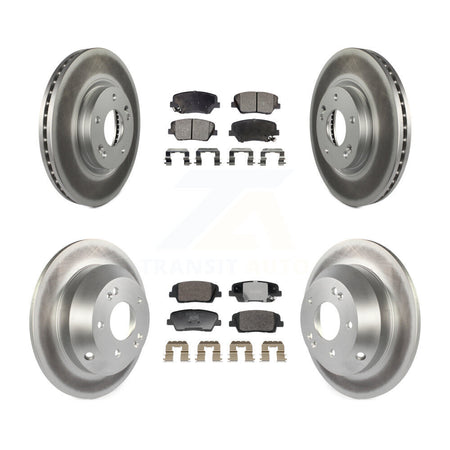 Front Rear Coated Disc Brake Rotors And Ceramic Pads Kit For Hyundai Santa Fe Kia Sorento KGT-103234