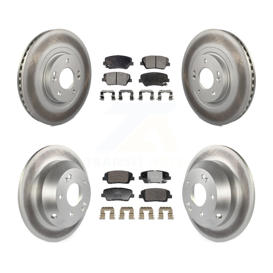 Front Rear Coated Disc Brake Rotor Ceramic Pad Kit For Hyundai Santa Fe Sport Kia Sorento KGT-103235