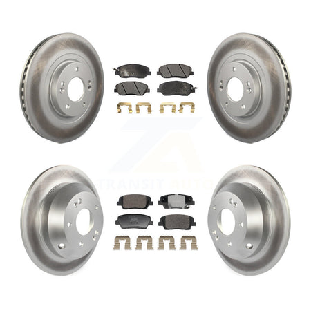 Front Rear Coated Disc Brake Rotor Ceramic Pad Kit For 2013-2016 Hyundai Santa Fe XL 3.3L KGT-103236