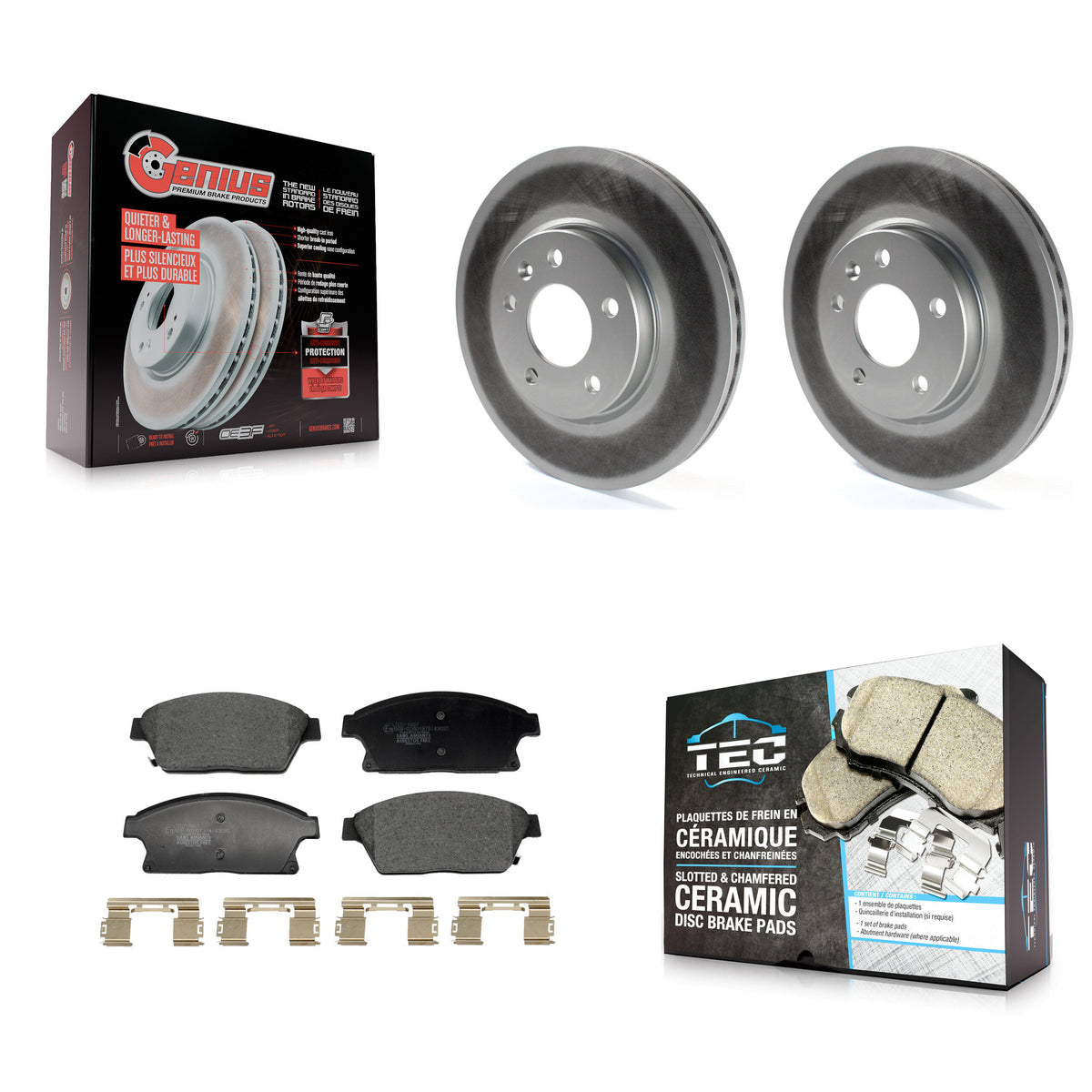 Front Coat Disc Brake Rotor Ceramic Pad Kit For Chevrolet Cruze Buick Verano Orlando Volt KGT-103242