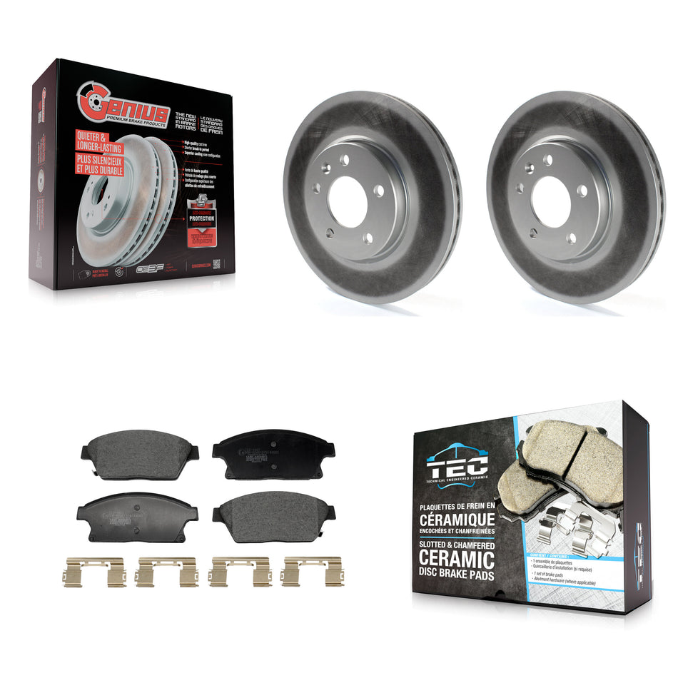 Front Coat Disc Brake Rotor Ceramic Pad Kit For Chevrolet Cruze Buick Verano Orlando Volt KGT-103242