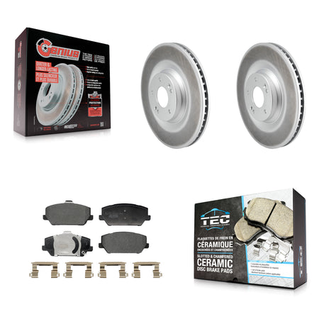 Front Coated Disc Brake Rotors And Ceramic Pads Kit For Hyundai Veloster N KGT-103256