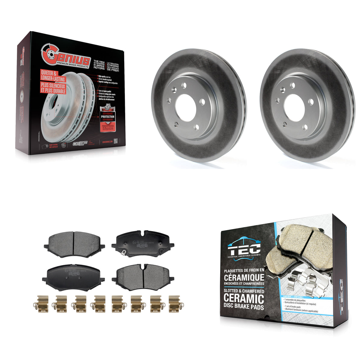 Front Coated Disc Brake Rotor & Ceramic Pad Kit For Chevrolet Trailblazer Buick Encore GX KGT-103259