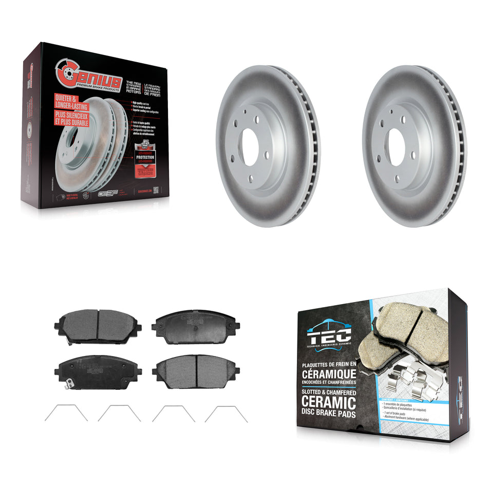 Front Coated Disc Brake Rotors And Ceramic Pads Kit For 2020-2023 Mazda CX-30 KGT-103272