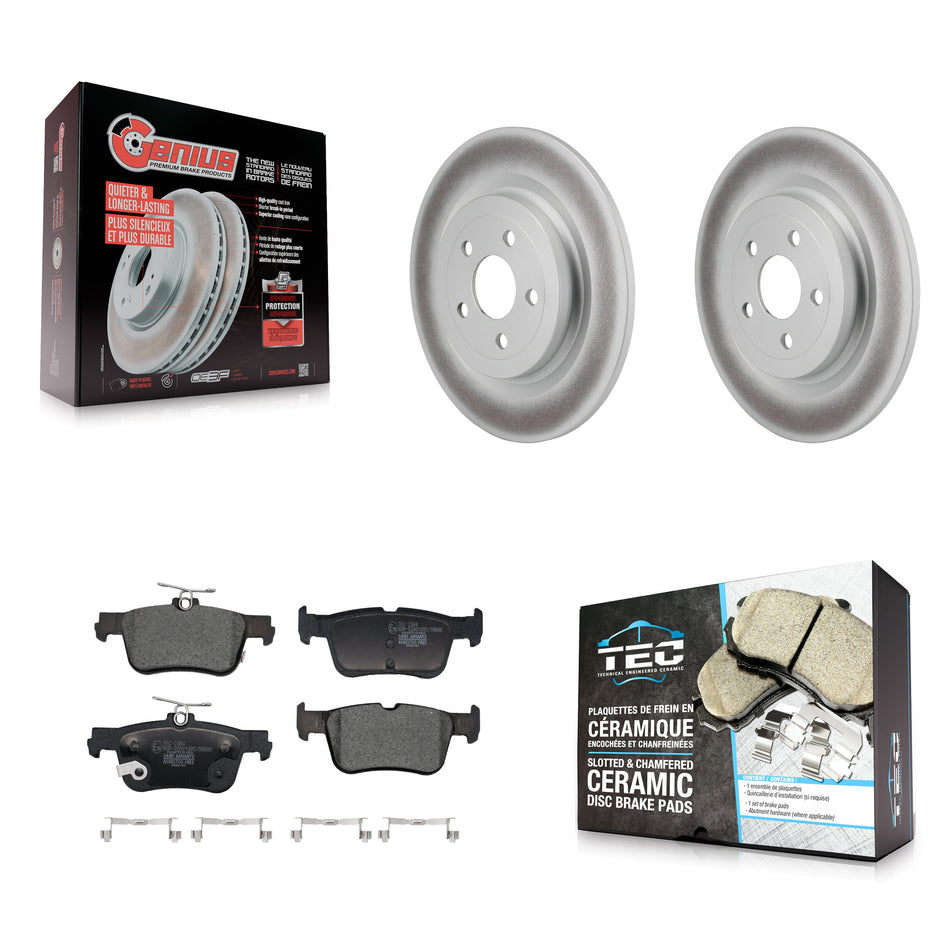 Rear Coated Disc Brake Rotors And Ceramic Pads Kit For 2021-2023 Ford Mustang Mach-E KGT-103277