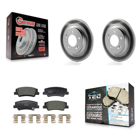 Rear Coated Disc Brake Rotors And Ceramic Pads Kit For Hyundai Sonata Kia Niro EV K5 KGT-103278
