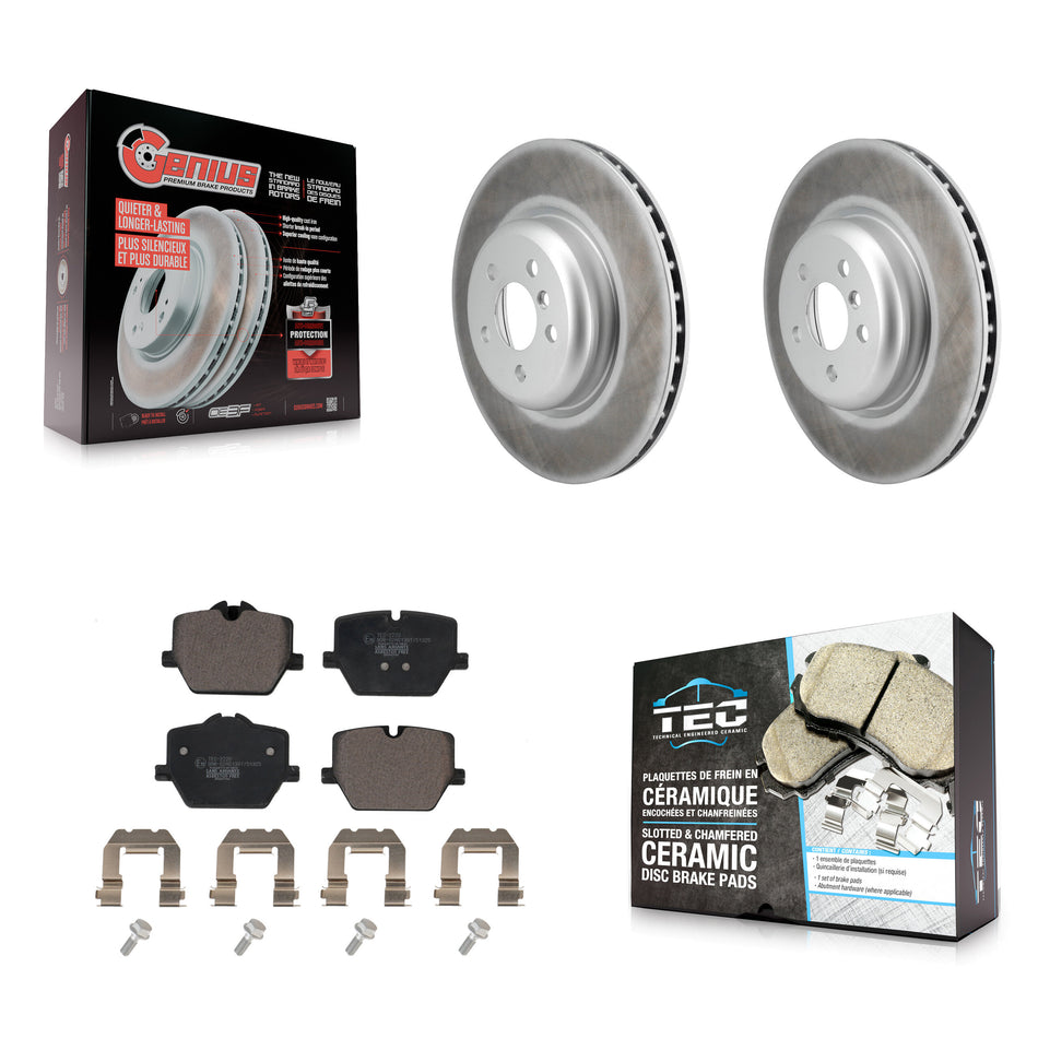 Rear Coated Brake Rotor & Ceramic Pad Kit For BMW M340i xDrive M440i Toyota GR Supra 330i KGT-103289