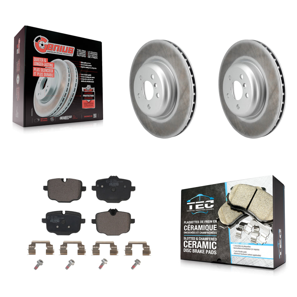 Rear Coated Brake Rotor & Ceramic Pad Kit For BMW X5 540i xDrive X7 X6 750i M550i iX 640i KGT-103290