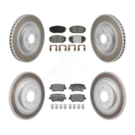 Front Rear Coated Disc Brake Rotors And Ceramic Pads Kit For Hyundai Sonata Kia K5 KGT-103307