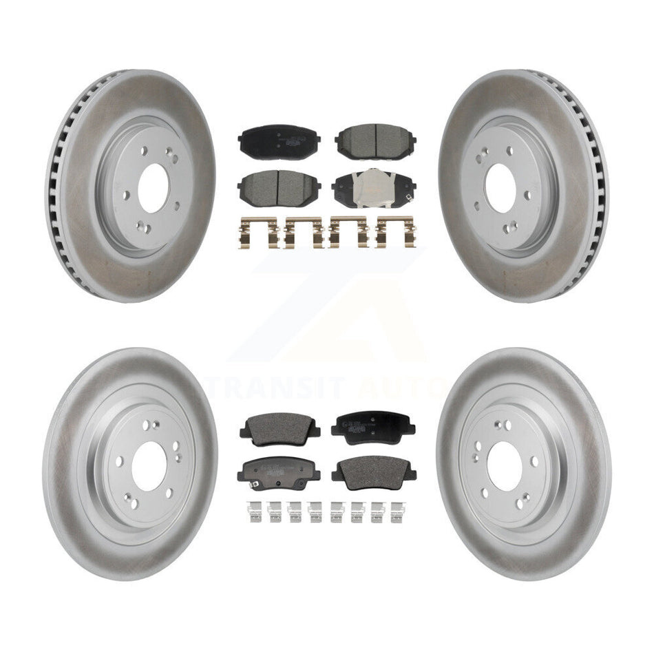 Front Rear Coated Disc Brake Rotors And Ceramic Pads Kit For Hyundai Ioniq 5 Kia EV6 6 KGT-103308