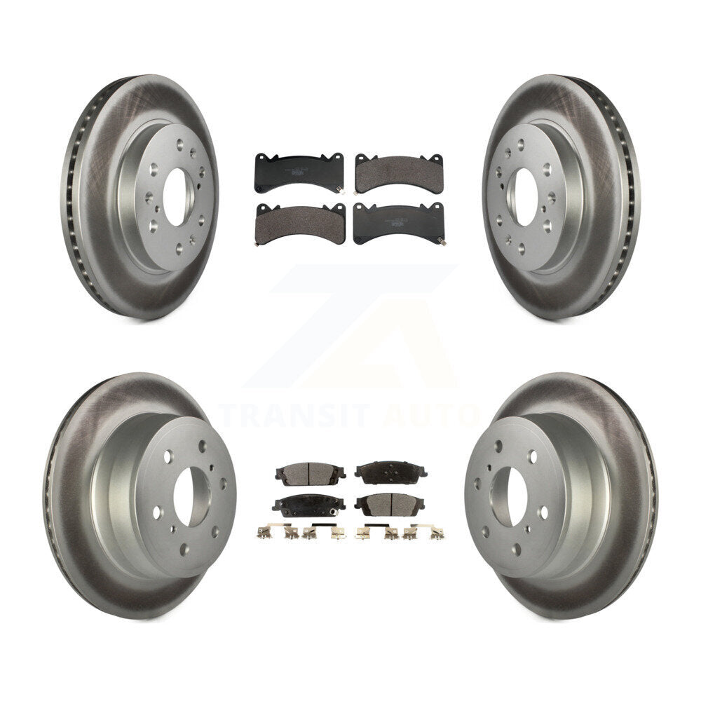 Front Rear Coat Brake Rotor Ceramic Pad Kit For GMC Sierra 1500 Chevrolet Silverado Yukon KGT-103311