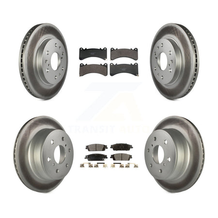 Front Rear Coat Brake Rotor Ceramic Pad Kit For GMC Sierra 1500 Chevrolet Silverado Yukon KGT-103311