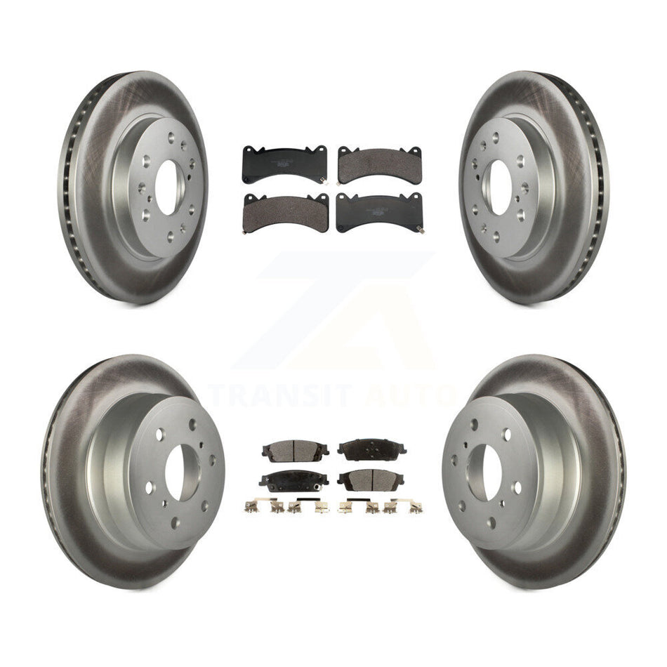 Front Rear Coat Brake Rotor Ceramic Pad Kit For GMC Sierra 1500 Chevrolet Silverado Yukon KGT-103311