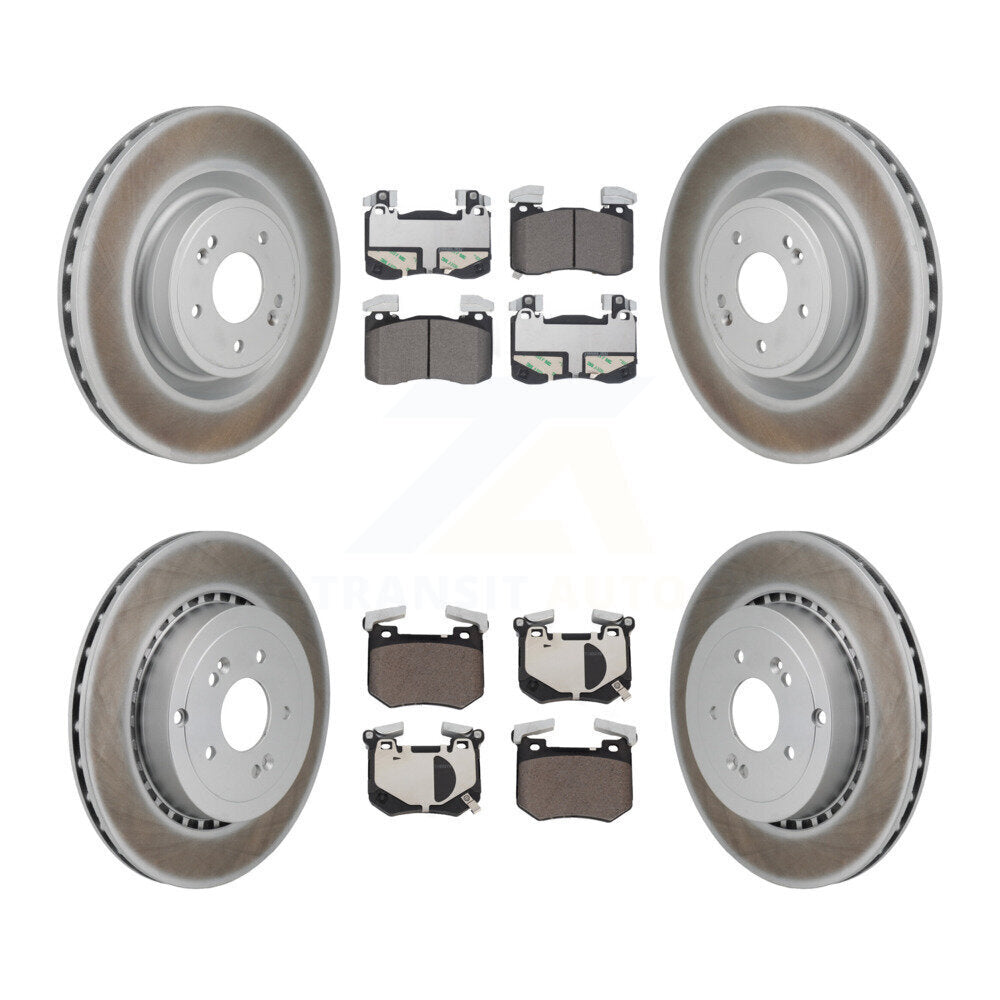 Front Rear Coated Disc Brake Rotors And Ceramic Pads Kit For Kia Stinger Genesis G70 KGT-103315