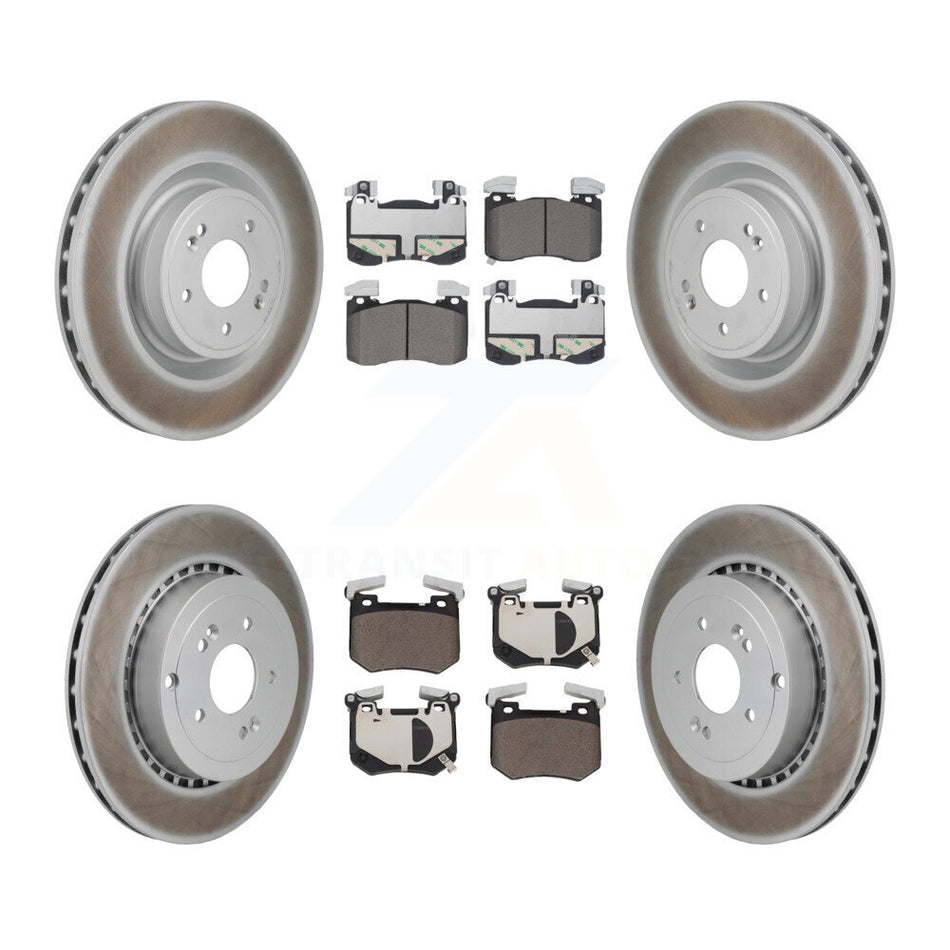 Front Rear Coated Disc Brake Rotors And Ceramic Pads Kit For Kia Stinger Genesis G70 KGT-103315
