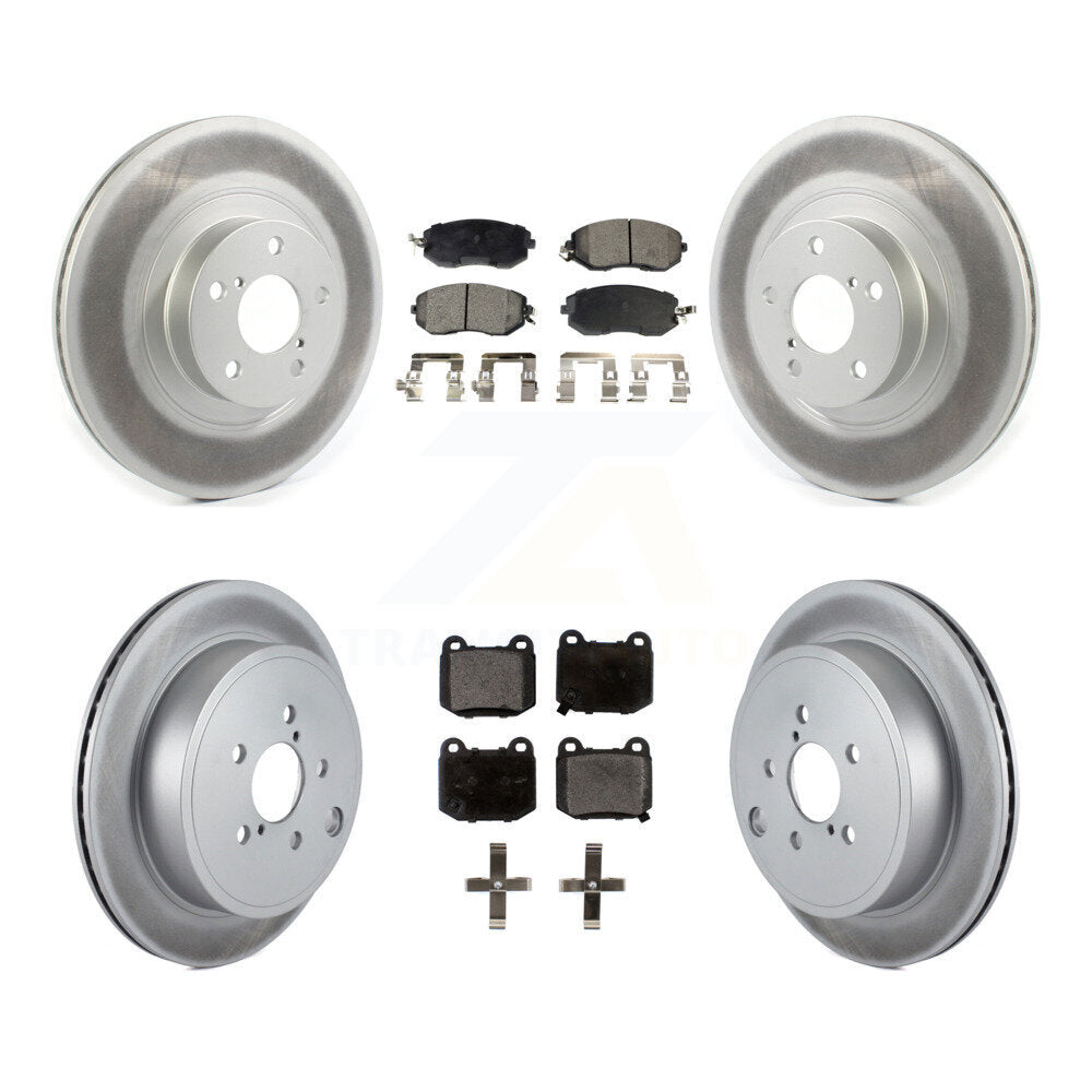 Front Rear Coated Brake Rotor & Ceramic Pad Kit For 2017 Subaru BRZ Without Brembo Brakes KGT-103317