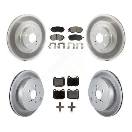 Front Rear Coated Brake Rotor & Ceramic Pad Kit For 2017 Subaru BRZ Without Brembo Brakes KGT-103317