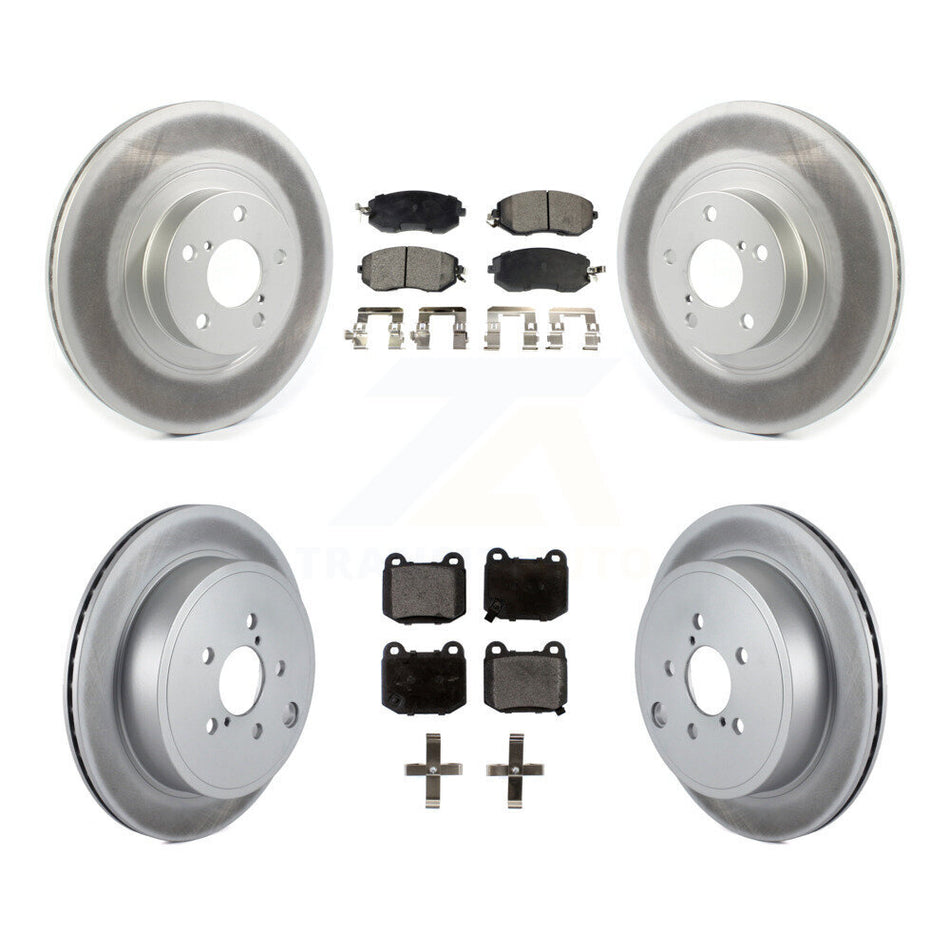 Front Rear Coated Brake Rotor & Ceramic Pad Kit For 2017 Subaru BRZ Without Brembo Brakes KGT-103317