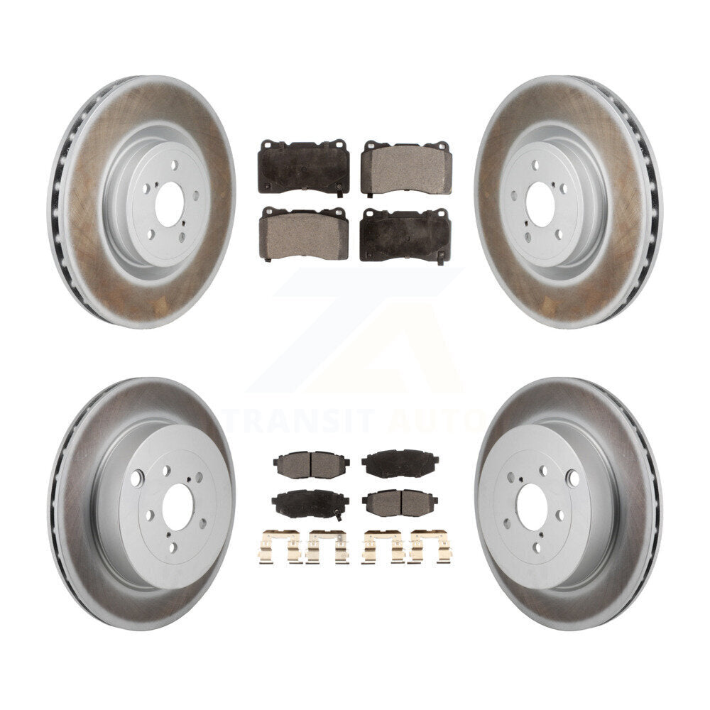 Front Rear Coated Brake Rotor Ceramic Pad Kit For 2017 Subaru BRZ Base With Brembo Brakes KGT-103319