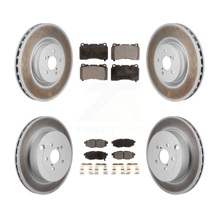 Front Rear Coated Brake Rotor Ceramic Pad Kit For 2017 Subaru BRZ Base With Brembo Brakes KGT-103319