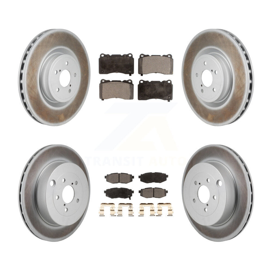 Front Rear Coated Brake Rotor Ceramic Pad Kit For 2017 Subaru BRZ Base With Brembo Brakes KGT-103319